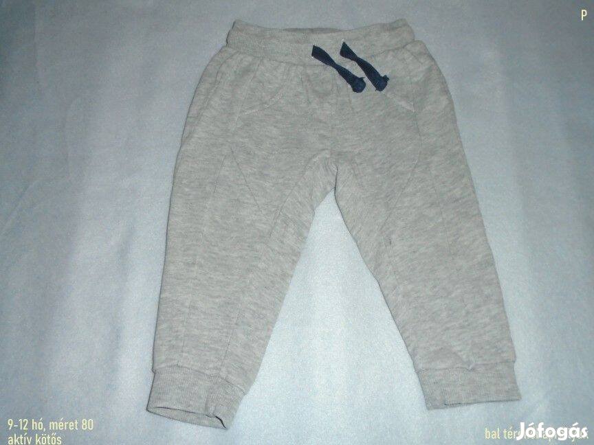 Szürke aktív kötős jogger nadrág 9-12 hó méret 80