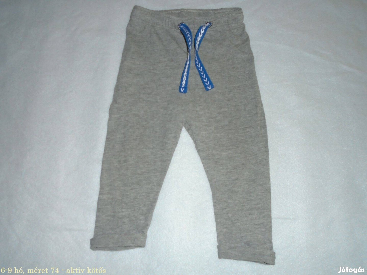 Szürke aktív kötős nadrág 6-9 hó méret 74