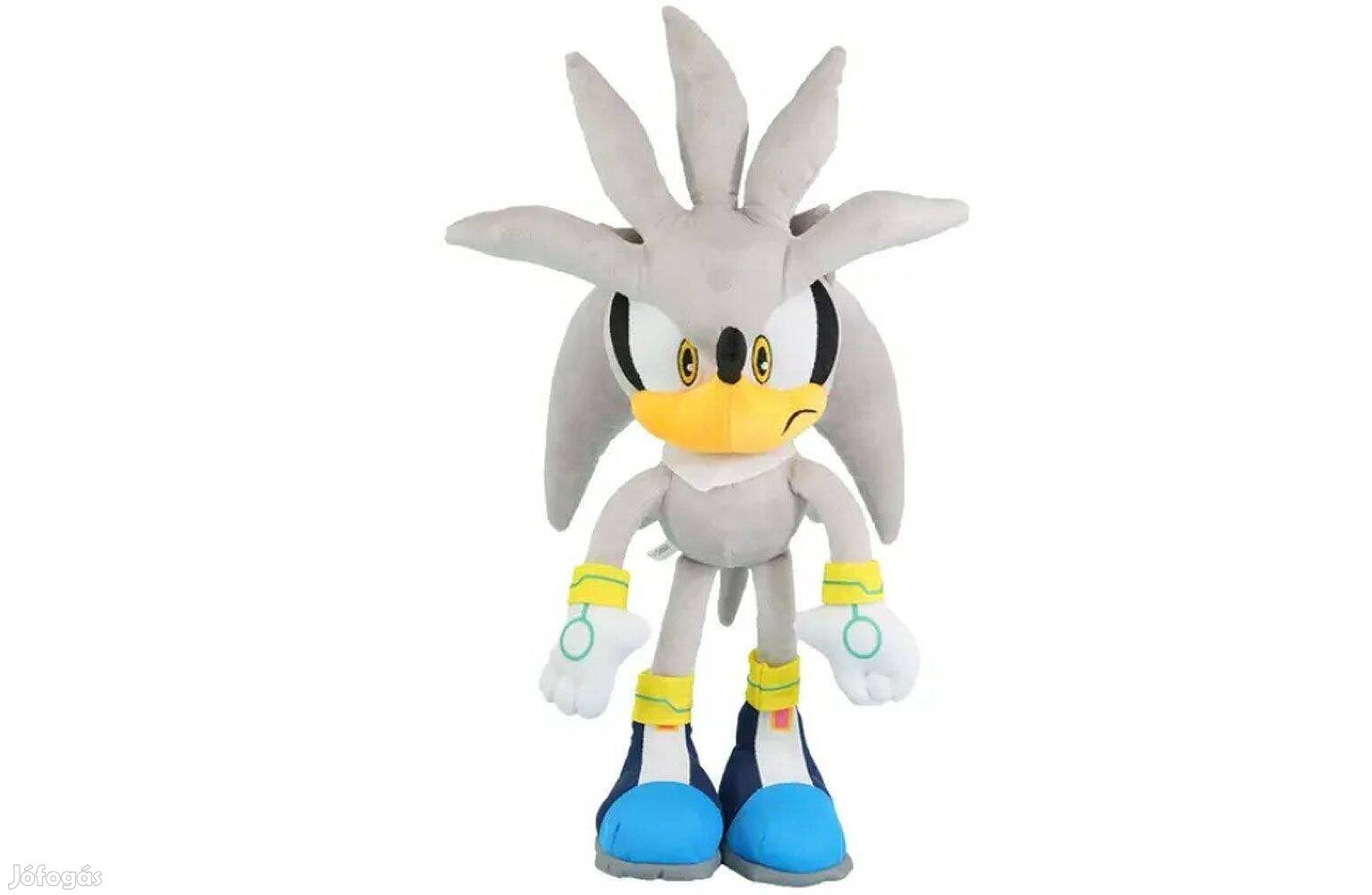 Szürke ezüst színű Silver Sonic plüss 40 cm