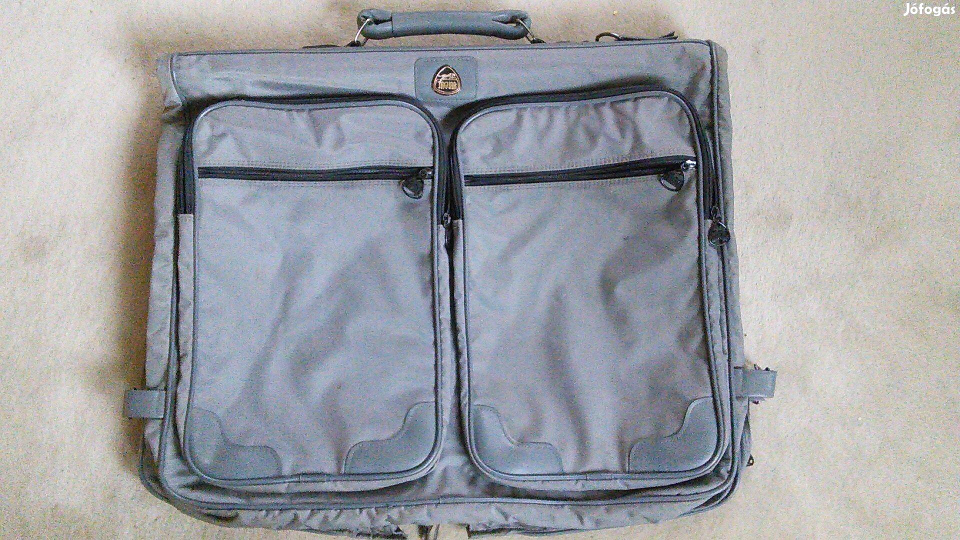 Szürke öltönytáska textil öltöny táska 46 cm x 54 cm bőrönd
