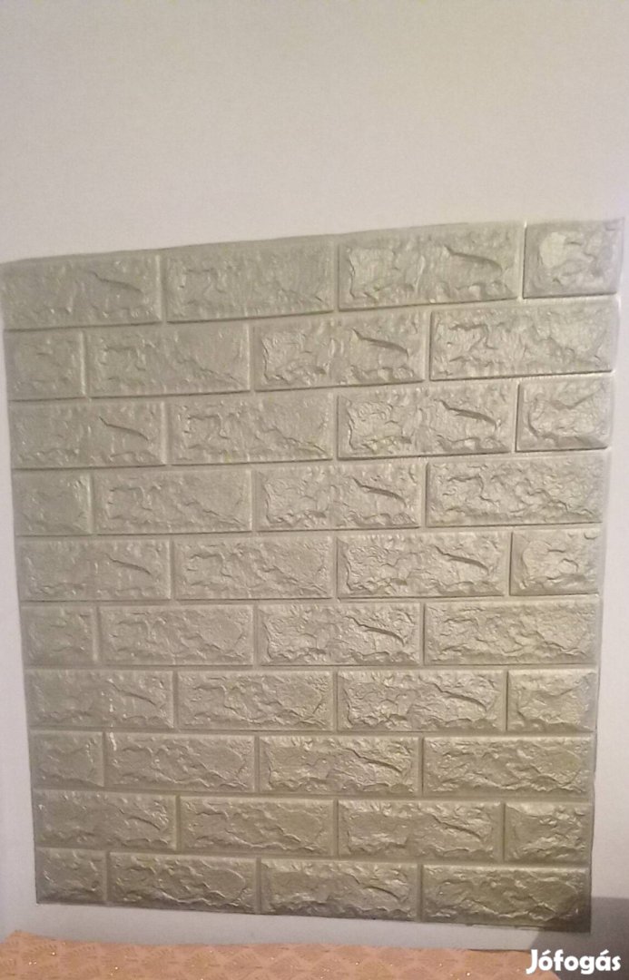 Szürke téglás 3D fali panel (70x77cm) - öntapadós, 45db egyben eladó.