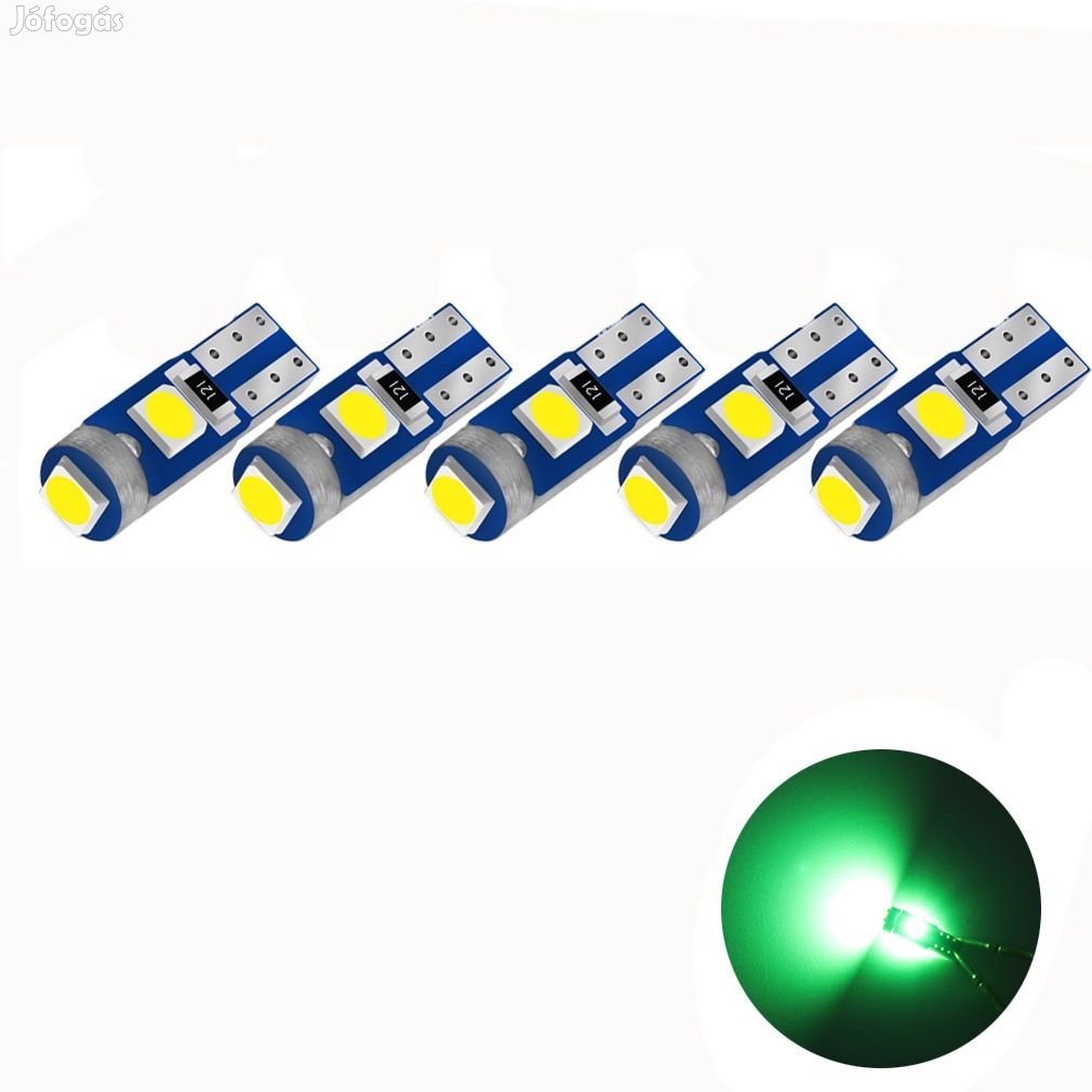 T5 led zöld 5db