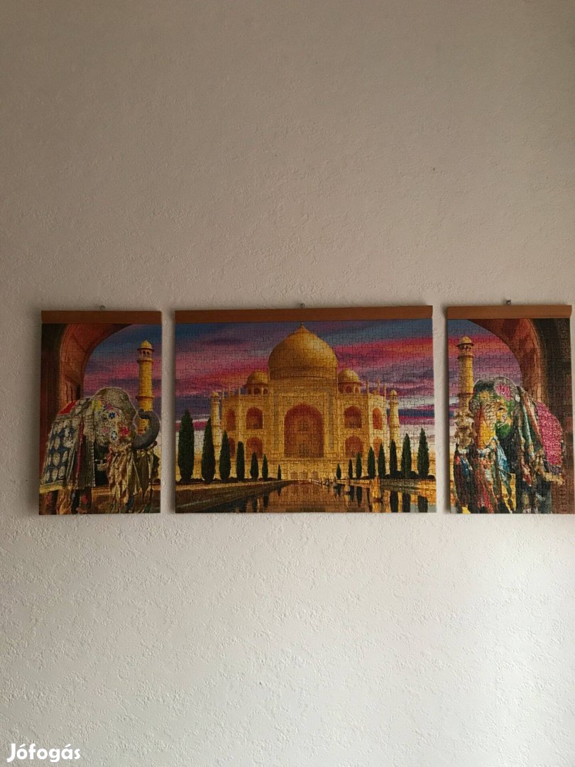 TAJ Mahal (India, puzzle, ritkaság, kirakva, 3 részes, 1000 db)