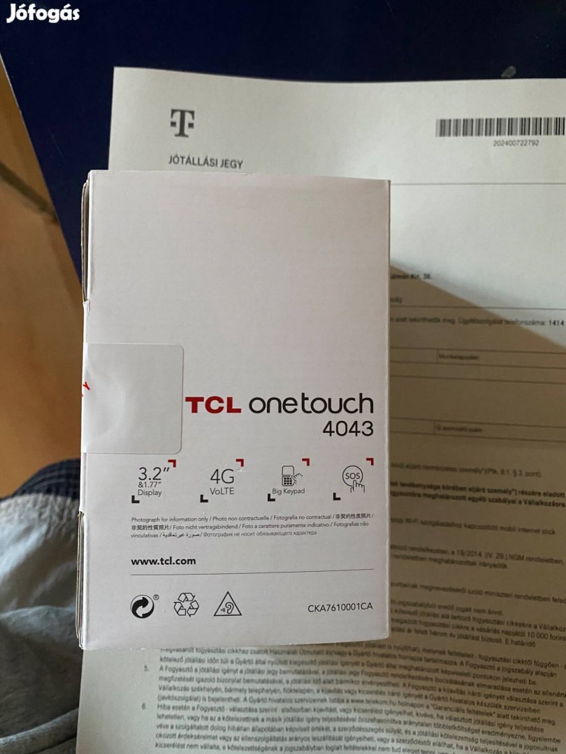 TCL 4043 típusú új telefon eladó . Bontatlan