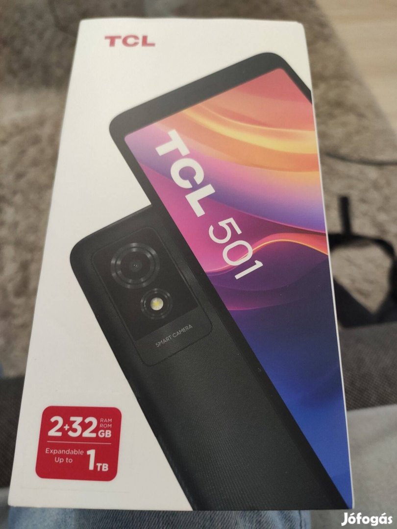 TCL 501 okostelefon 6" kijelző, 2+32GB tárhely, zsír új, bontatlan