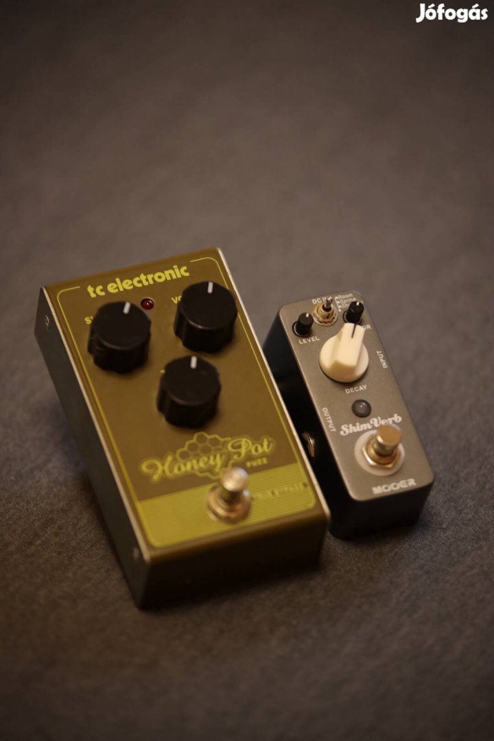 TC Electronic Honey Pot Fuzz és Mooer Shim Verb pedálok