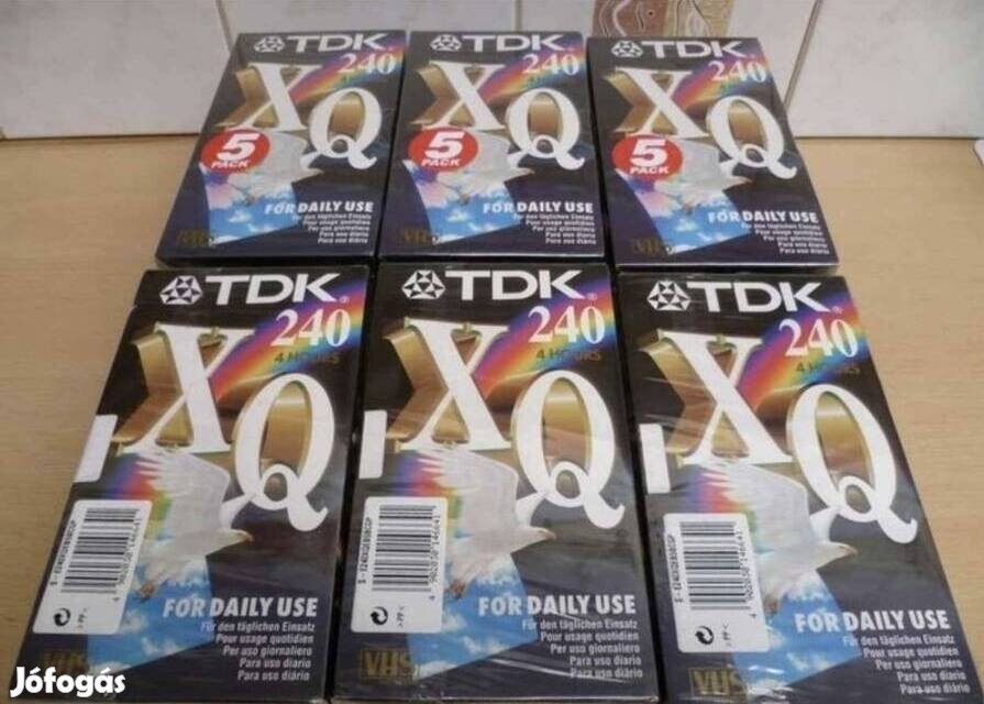TDK 4 órás VHS kazetta új 