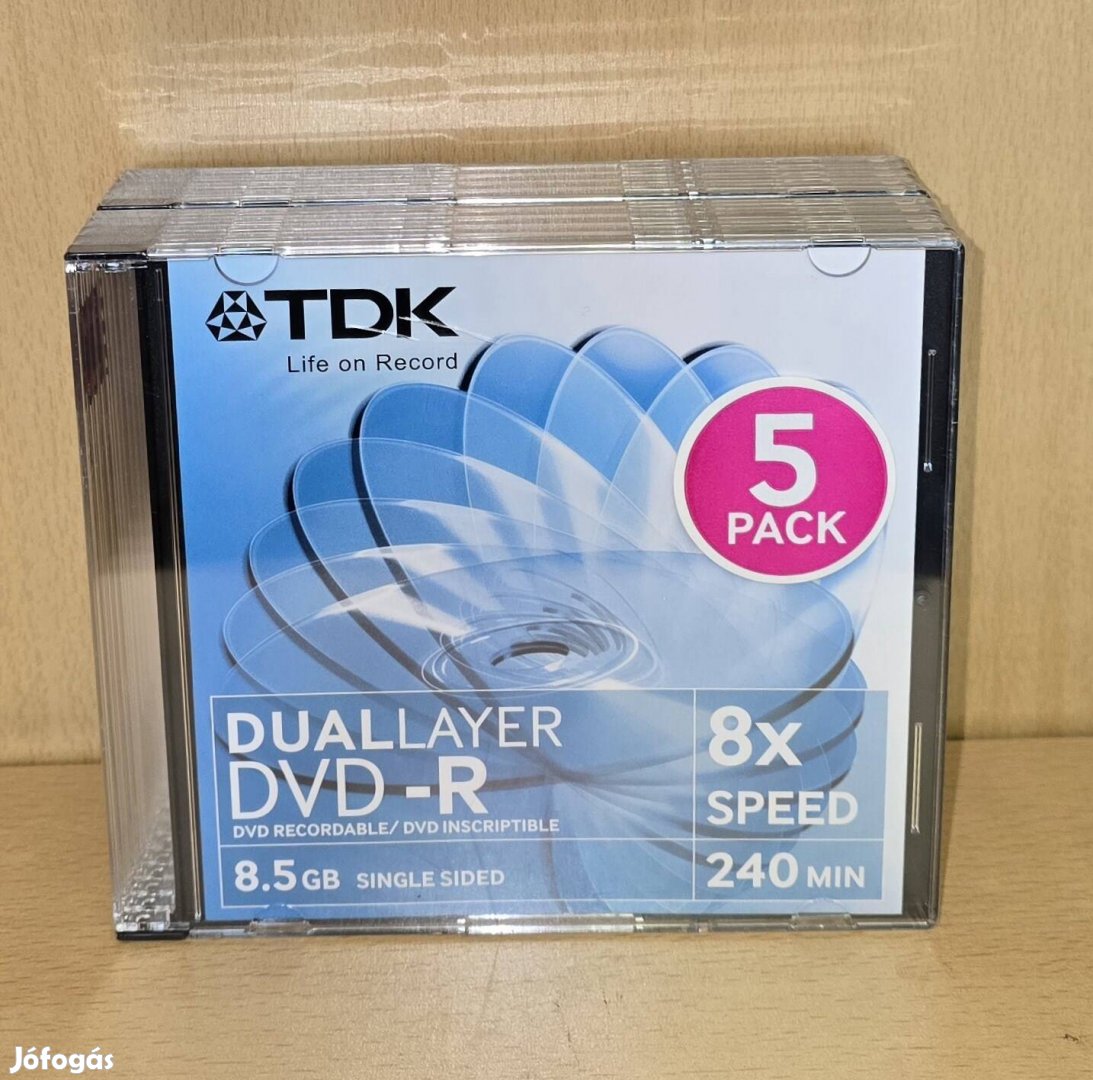 TDK DVD-R  Dual Layer 8,5 GB írható lemezek