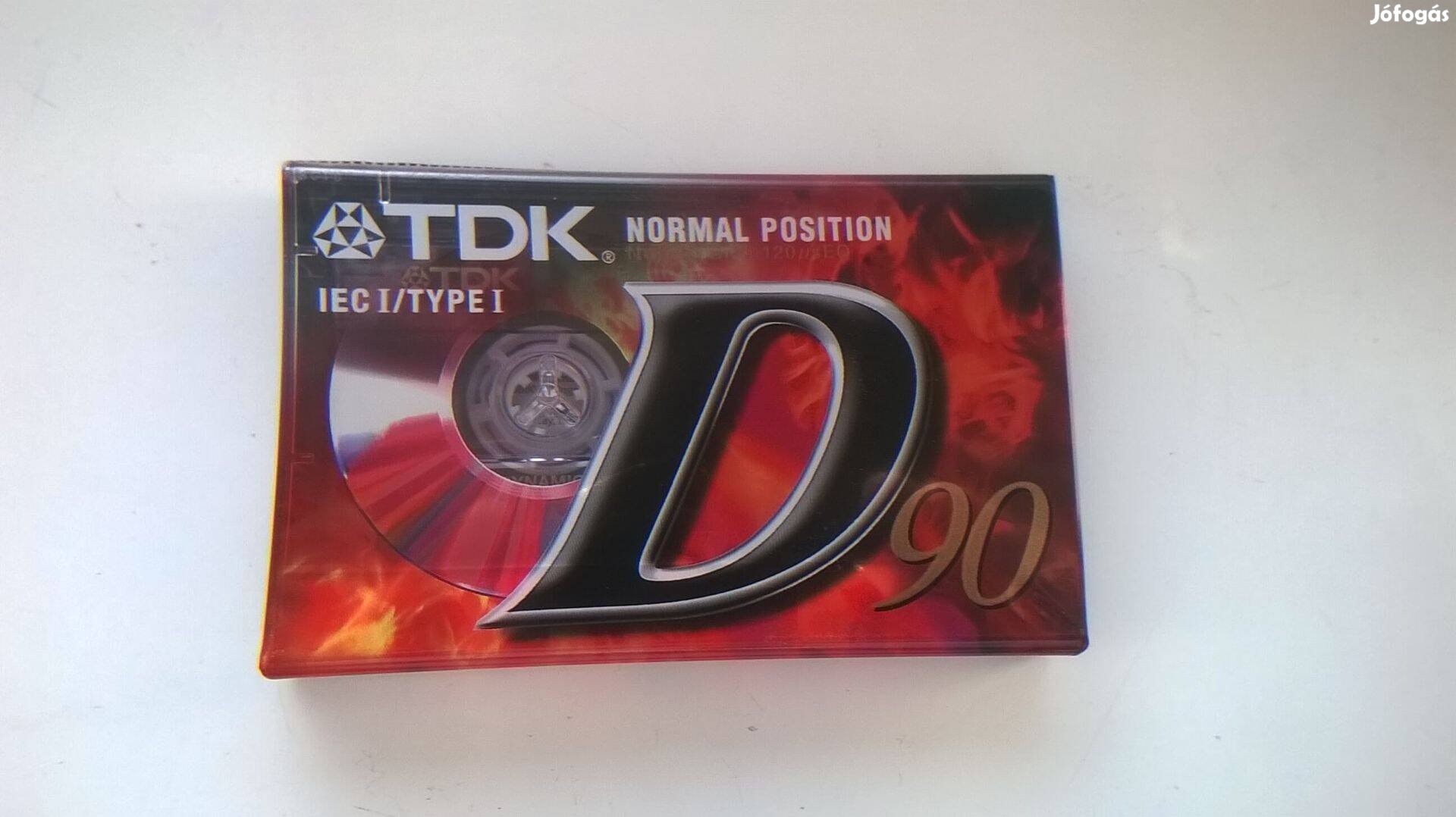 TDK D 90 ,kifogástalan állapotú bontatlan audio kazetta , retro