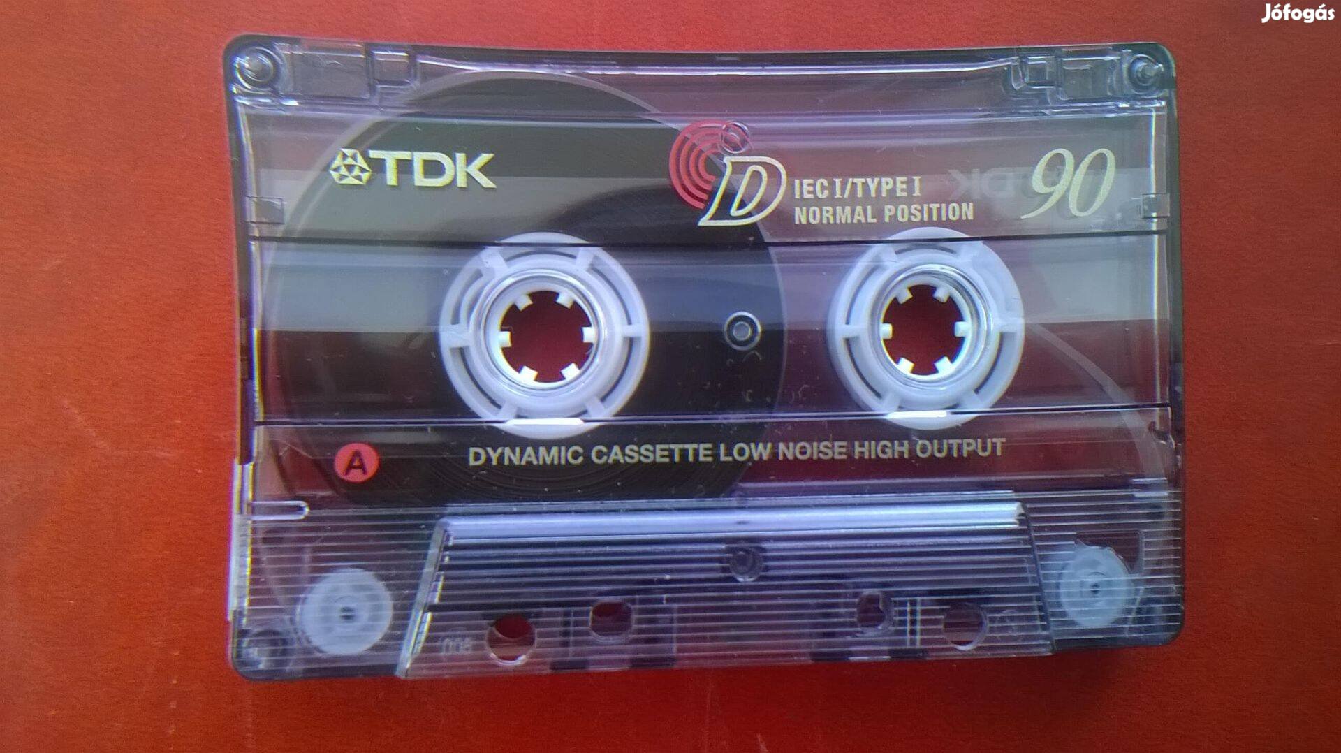 TDK D 90 retro audio kazetta , belső borító papír nélkül