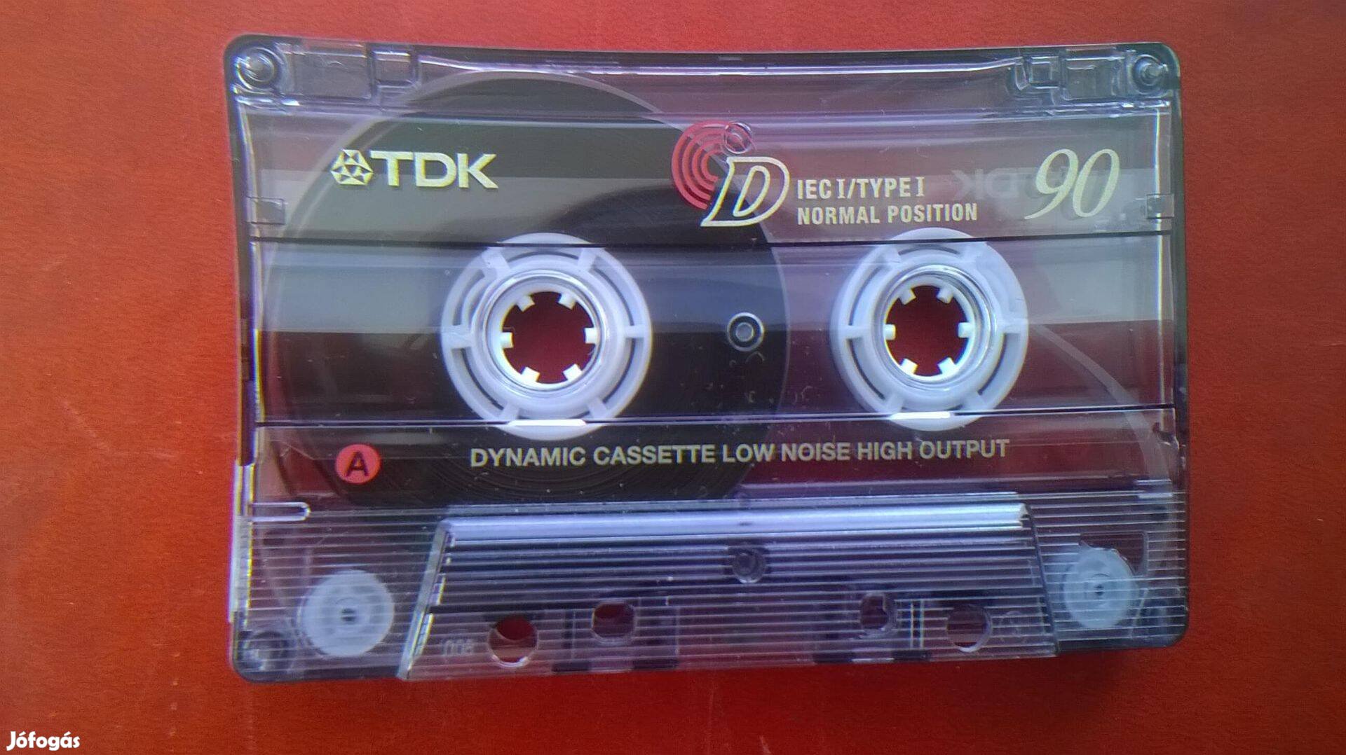 TDK D 90 retro audio kazetta , belső borító papír nélkül