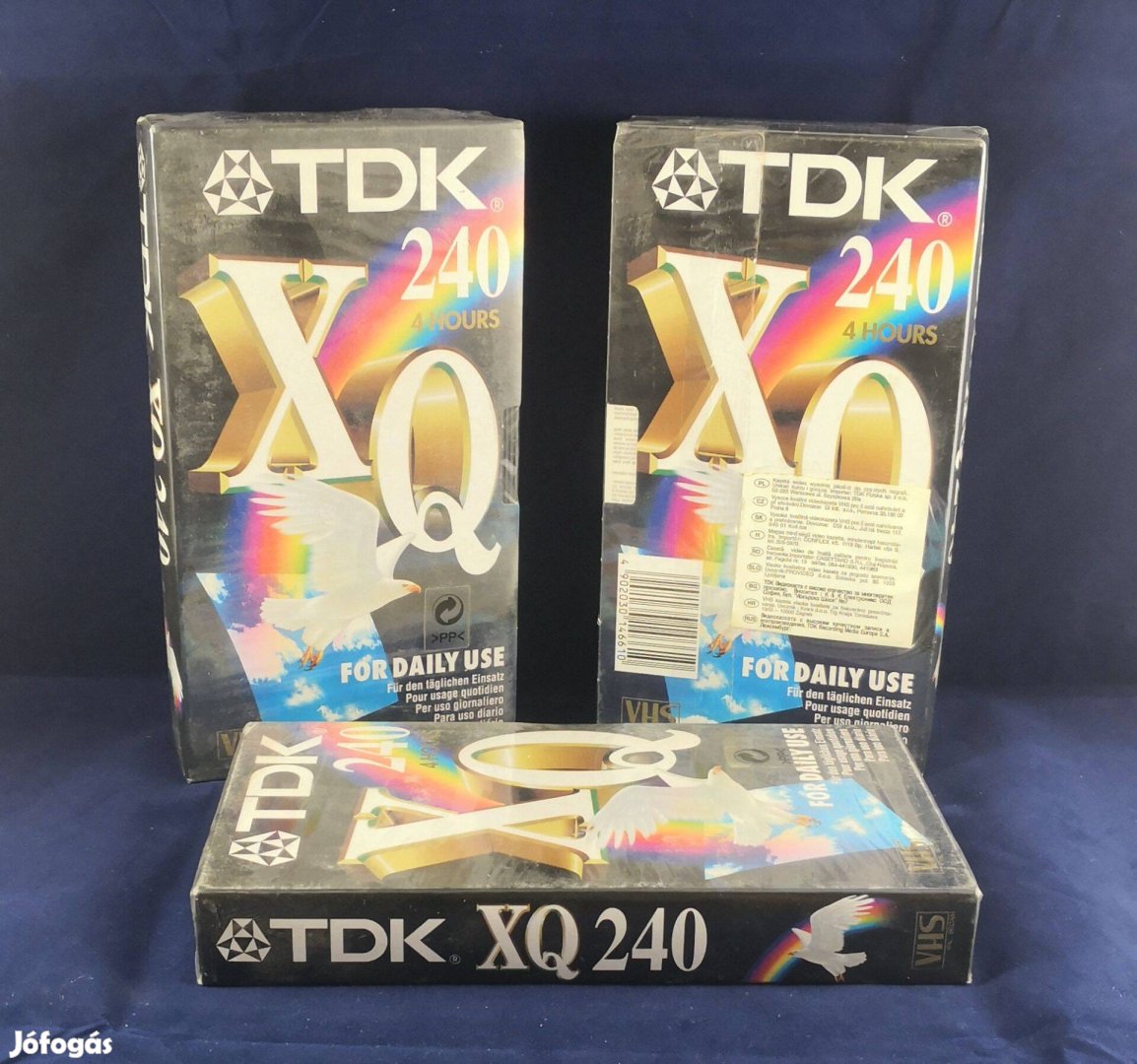 TDK Xq 240 - 4 órás Bontatlan VHS kazetta 3 darab egyben!