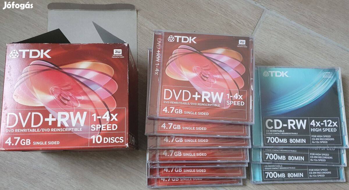 TDK újraírható DVD 4.7GB + CD 700MB - új bontatlan