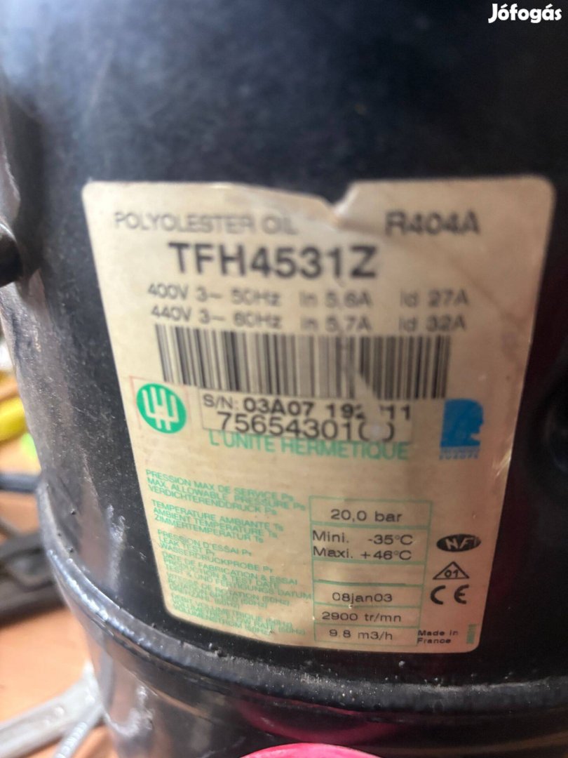 TFH4531Z R404A Tipusú Compressor