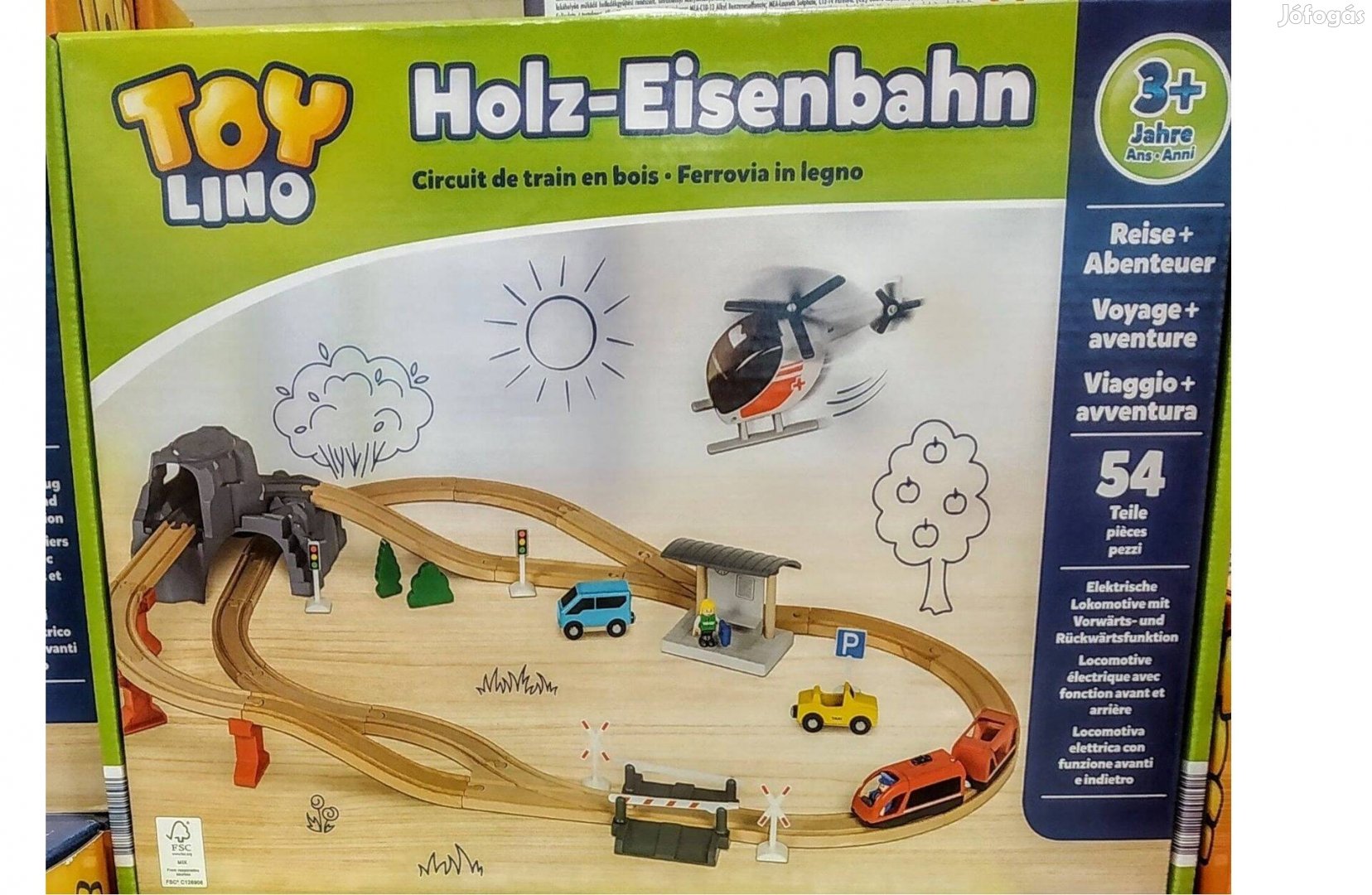 TOY Lino 54 Favonat Önjáró Elemes Szerelvénnyel, Emeletes Alagút,