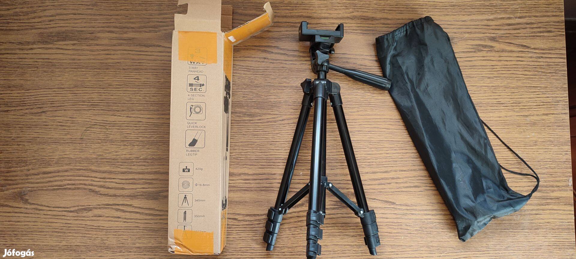 TP 3120 tripod, fényképező kamera állvány 106cm