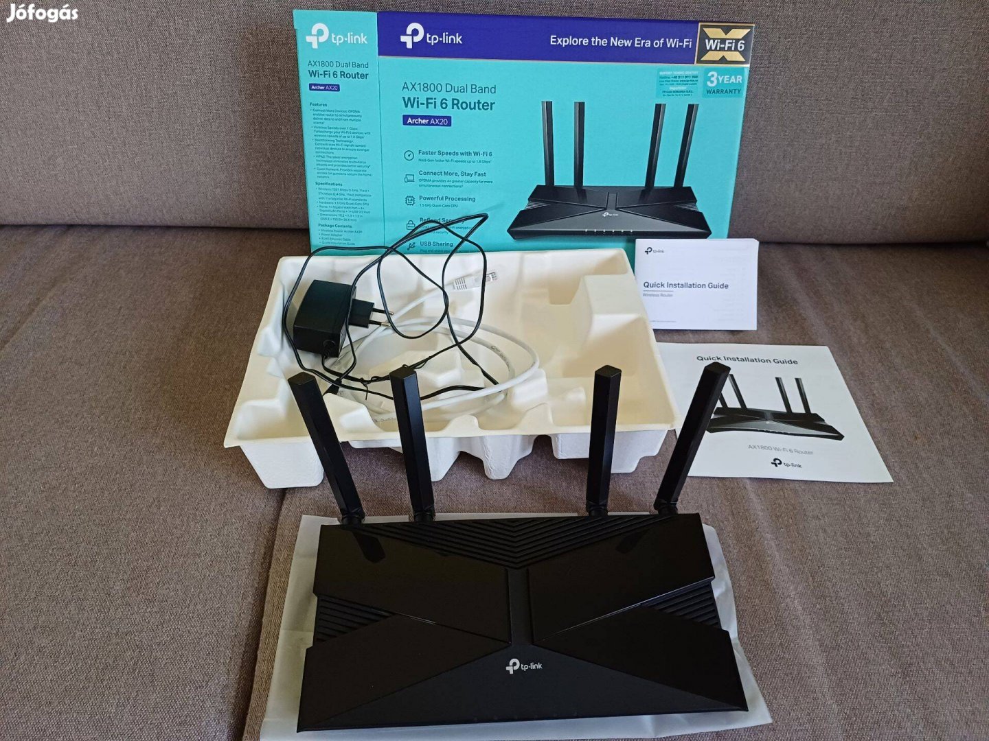 TP-Link Archer AX20, AX1800 Wi-Fi 6 Router edigital garanciával eladó