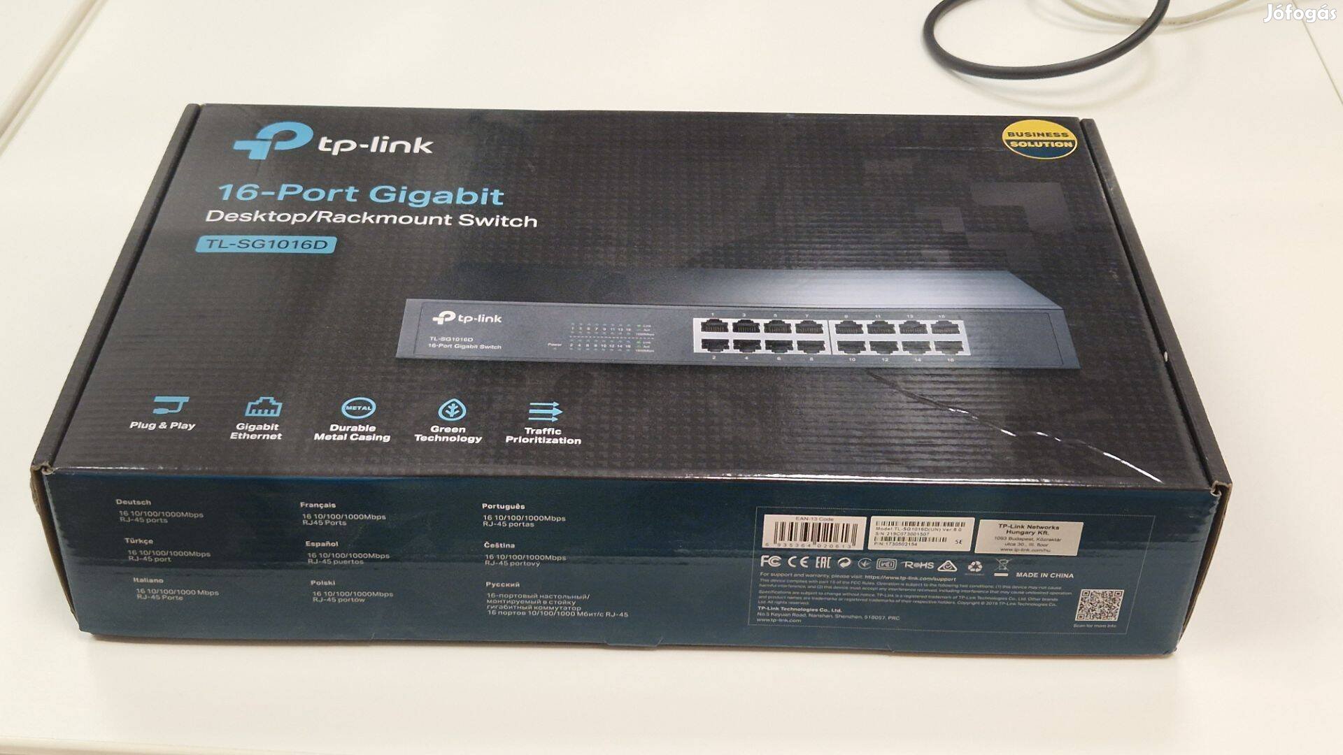 TP-Link TL-SG1016D 16 portos switch (újszerű, dobozában)