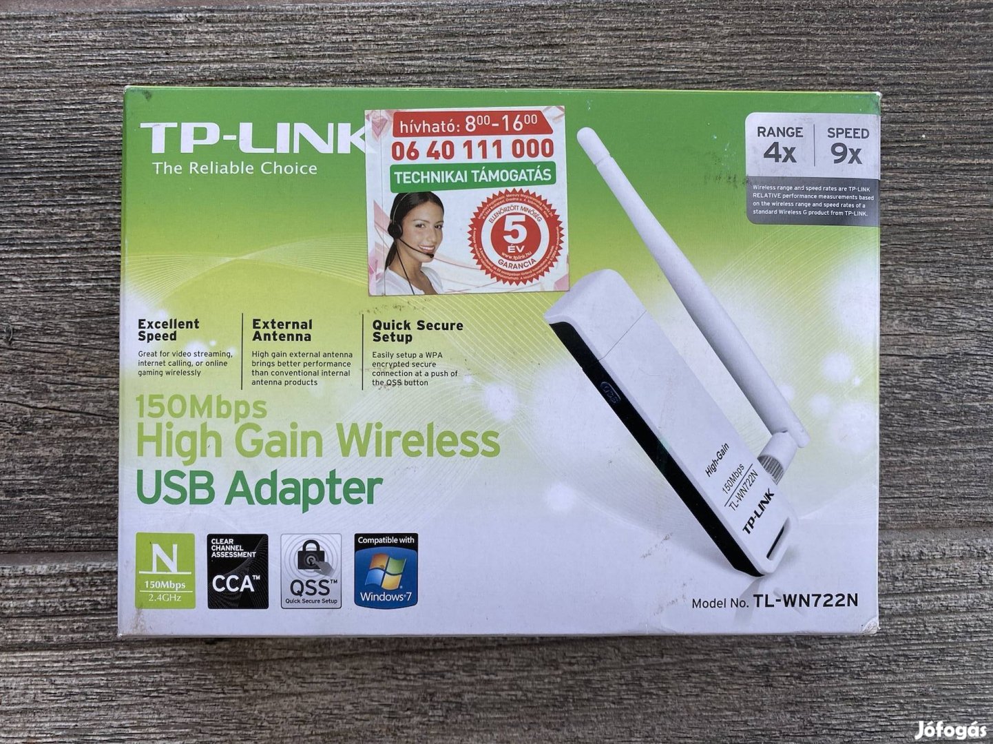 TP-Link TL-WN722N Vezeték nélküli adapter, USB 2.0