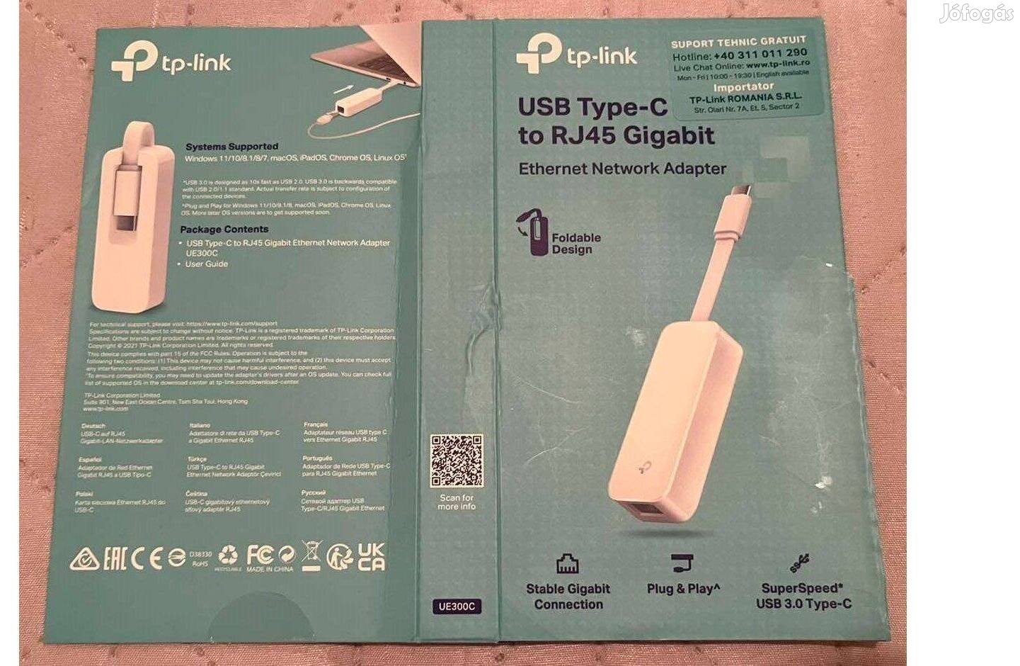 TP-Link UE300C C típusú USBRJ45 gigabites Ethernet hálózati adapter