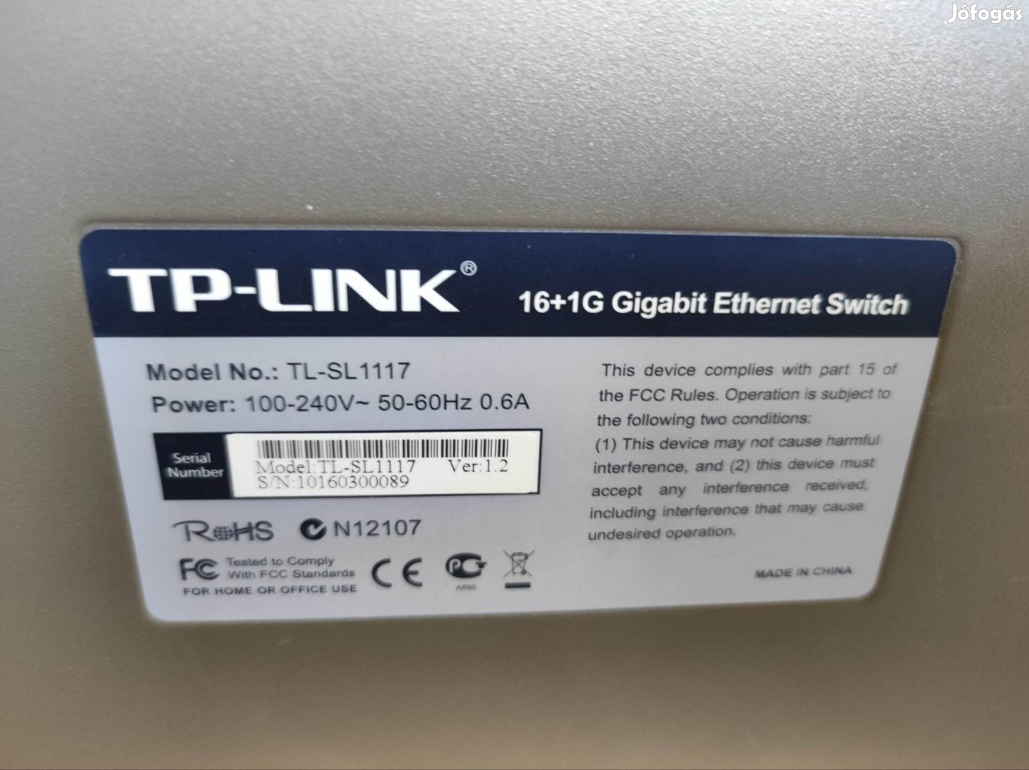 TP-Link tl-sl 1117 switch 10/100/1000