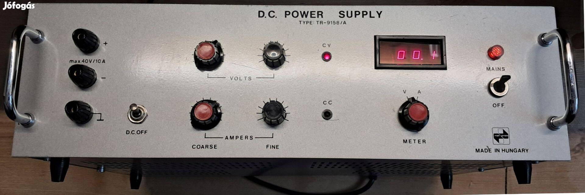 TR-9158 labor tápegység 40V 10A precíz beállíthatósággal eladó