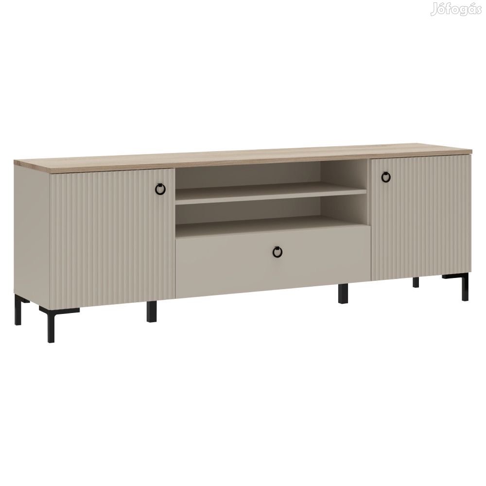 TV-állvány, szürkésbarna Taupesilverjack tölgy, DOMCA 2D1S