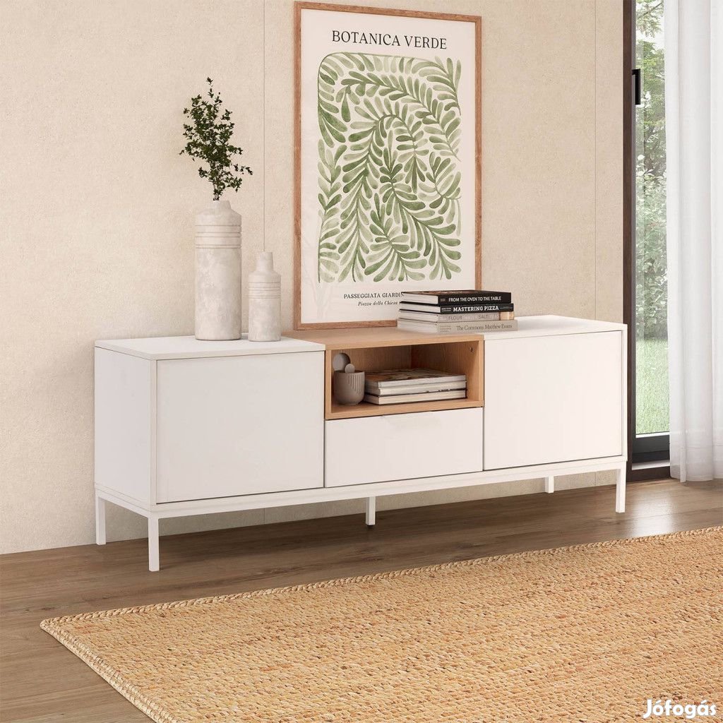 TV állvány multifunkciós médiaállvány 120x30x40cm fehér