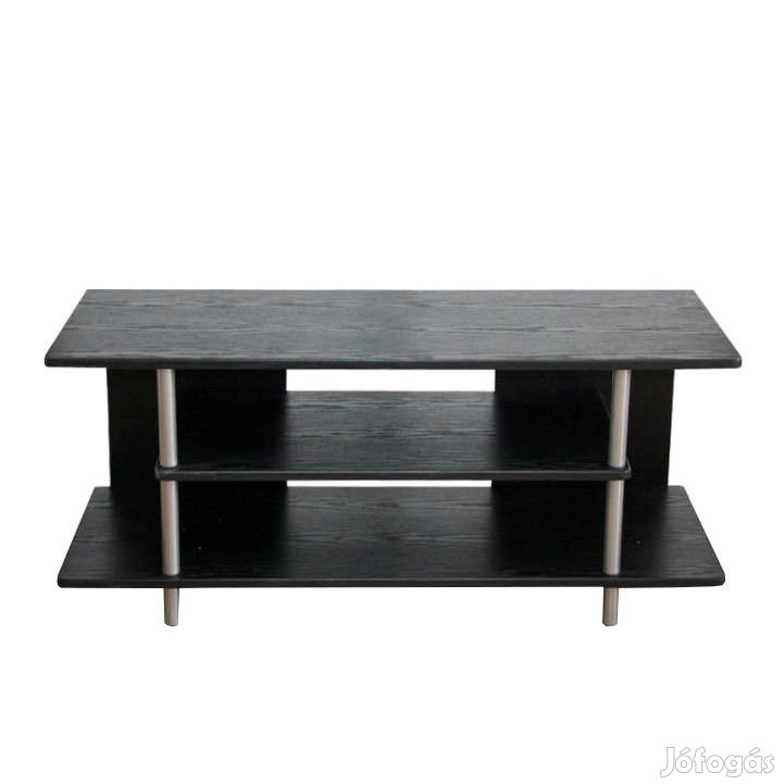 TV asztal, fekete/ezüst, QUIDO