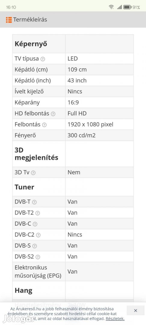 TV készülék , LED TV (nem okos de okosítóval megy)