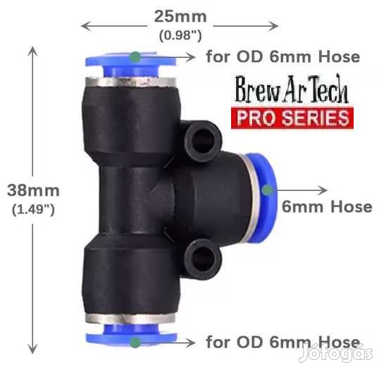 T Gyorscsatlakozó 6mm-es csőhöz (5876)