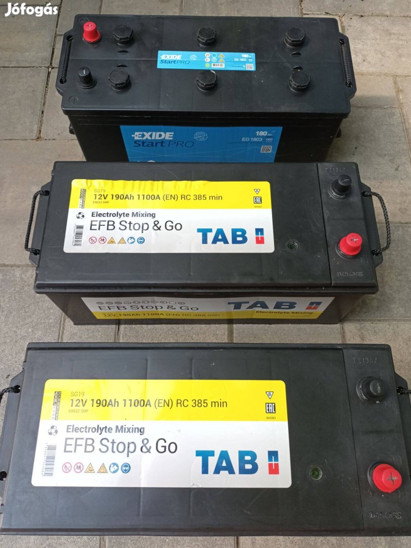 Tab, Exide 12v 180-190ah akkumlátorok