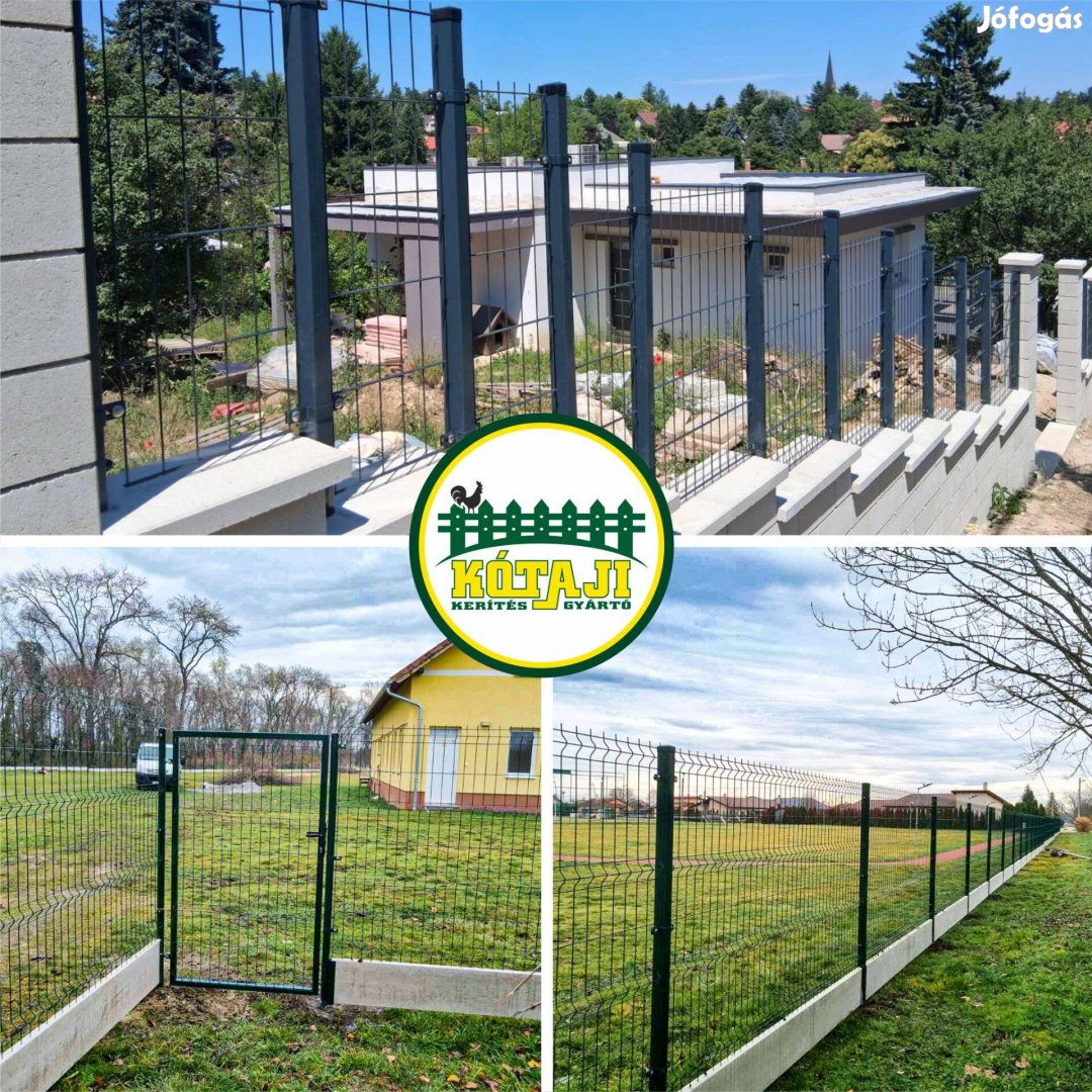 Táblás kerítés 3D kerítéspanel Kótaji kerítés zöld szürke