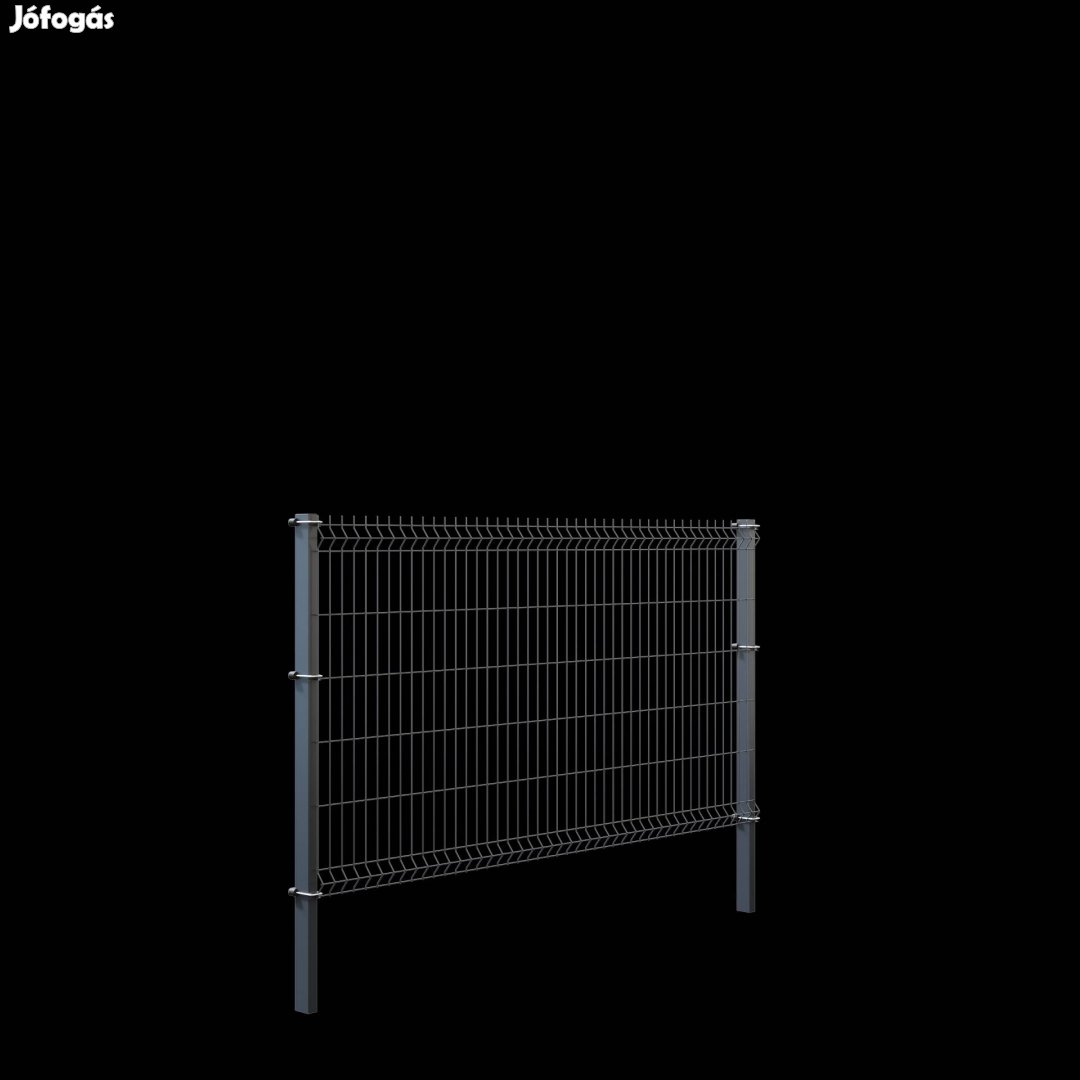 Táblás kerítés, 123 cm magas, szürke