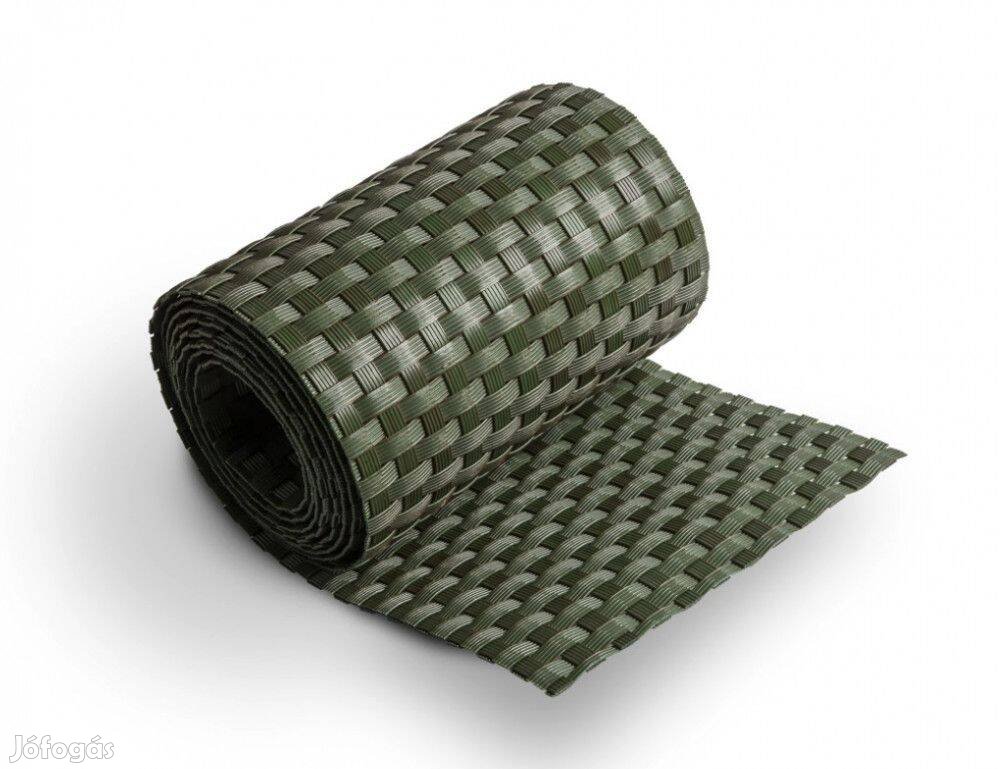 Táblás kerítésbe, Polirattan belátásgátló szalag, zöld, f