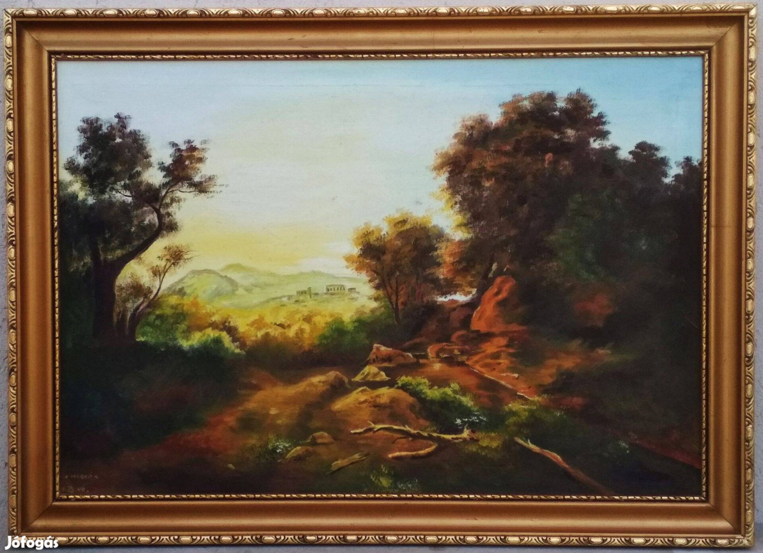 Tájkép olajfestmény Markó Károly után