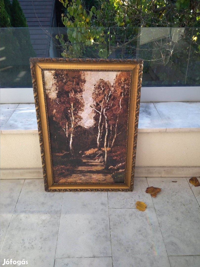 Tájkép reprodukció nem festmény 90x61 cm arany keret Bpxi