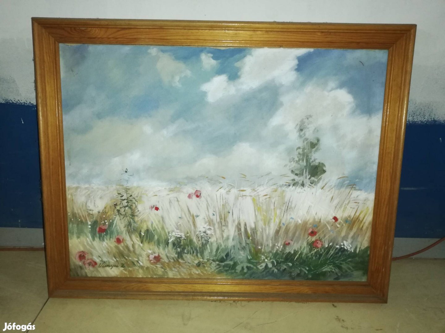 Tájkép szignózott 88x 69 "Mező" 