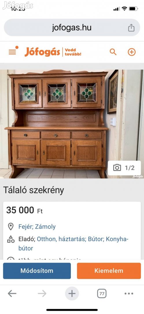 Tálaló szekrény