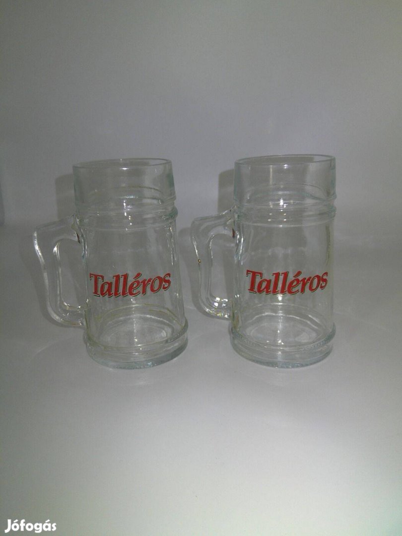 Talléros üveg sörös korsó ( 2 db. 0.5 Literes )