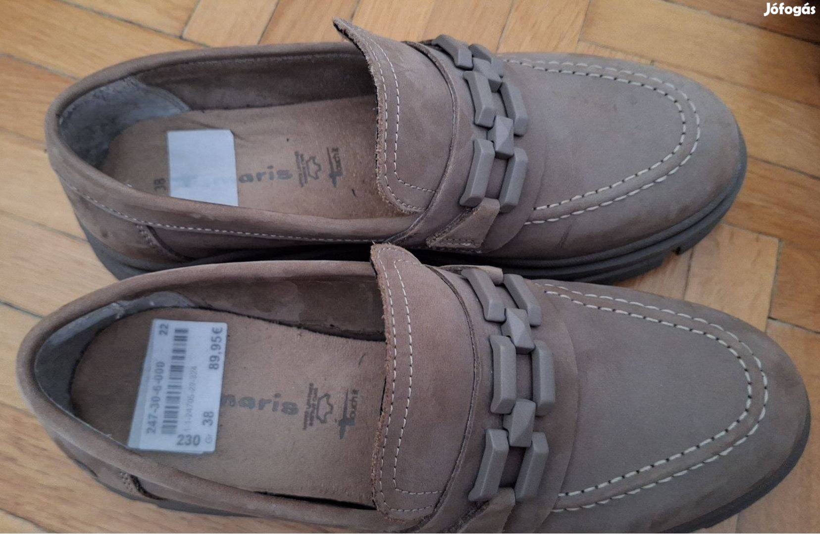 Tamaris barna bőr, 38-as cipő