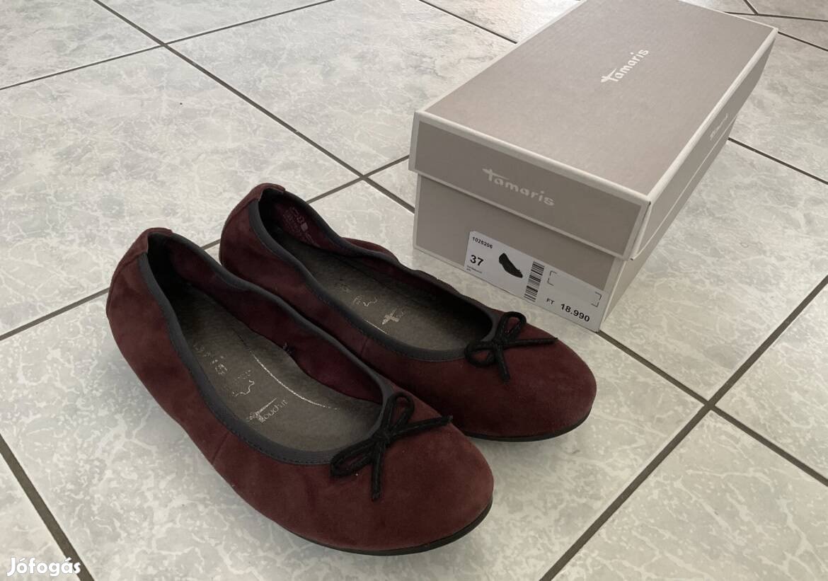 Tamaris bőr balerina cipő 37 újszerű