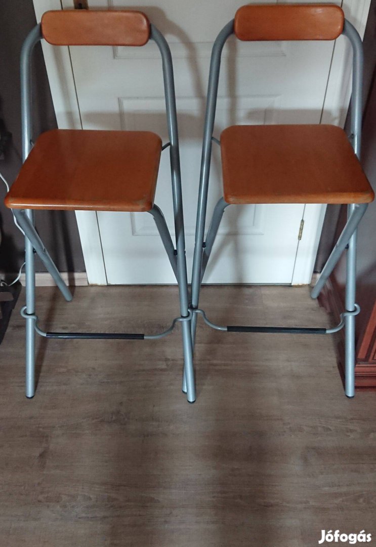 Támlás fa bárszék, összecsukható, 2 darab eladó