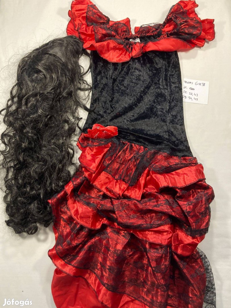 Táncos jelmez, Flamenco jelmez, spanyol jelmez, felnőtt