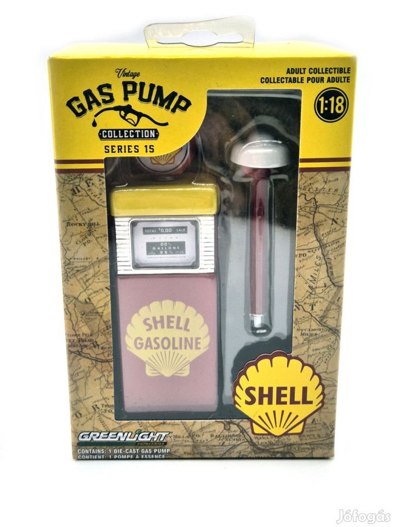 Tankoló oszlop - Gus pump - Shell (1951) -  Greenlight - 1:18