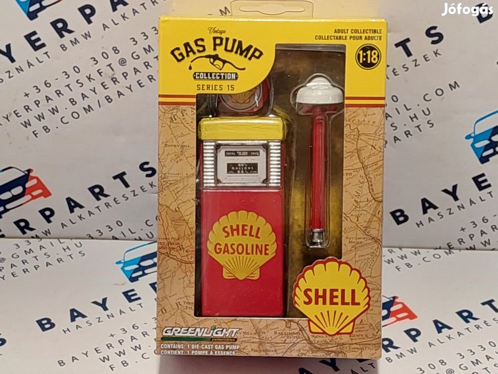 Tankoló oszlop - Gus pump - Shell (1951) -  Greenlight - 1:18