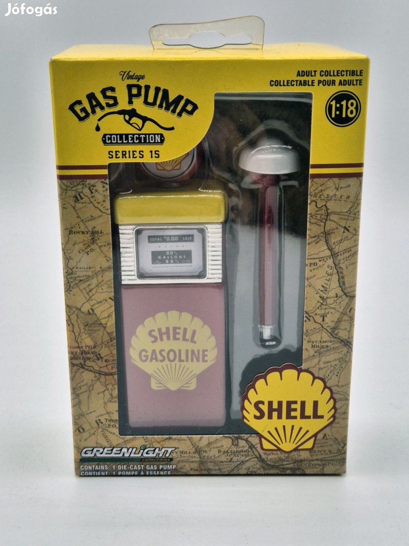 Tankoló oszlop - Gus pump - Shell (1951) -  Greenlight - 1:18