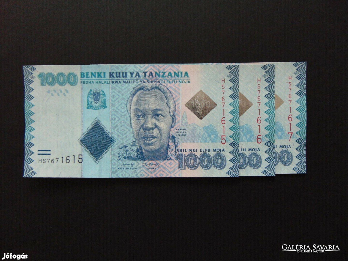 Tanzania 3 darab 1000 shilling hajtatlan - sorszámkövető