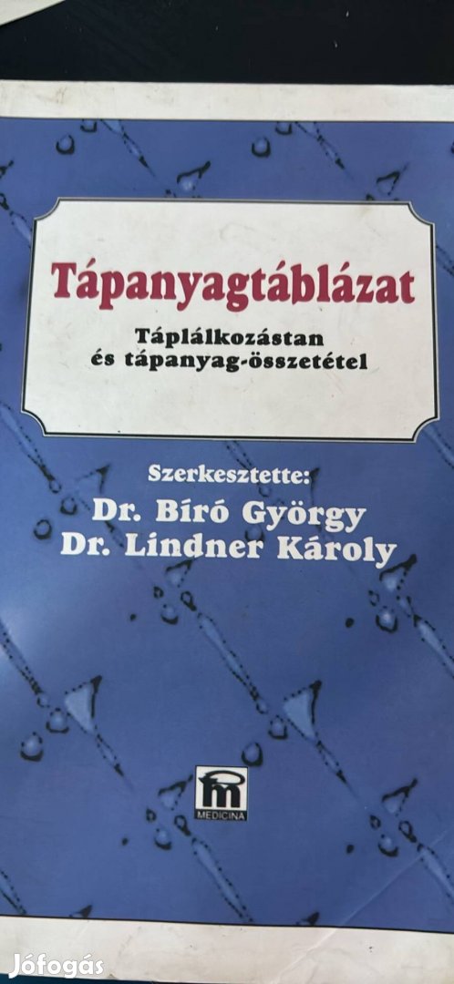 Tápanyag táblázat könyv 