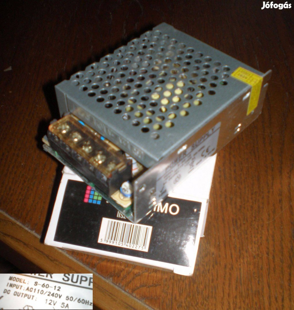 Tápegység S-60-12 12V 5A, LED driver,ledtápegység